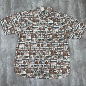 Vintage Northern Elements Shirt Men's L Outdoors Fishing Hunting Canoe Trout